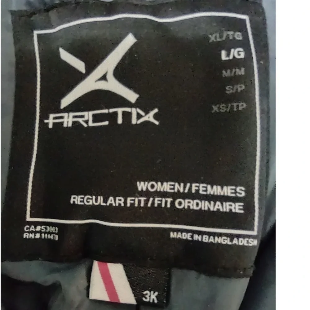 Arctix Insulated‎ Snow Pant Women's Size Large Blue Zip Pockets Zip Snap Closure